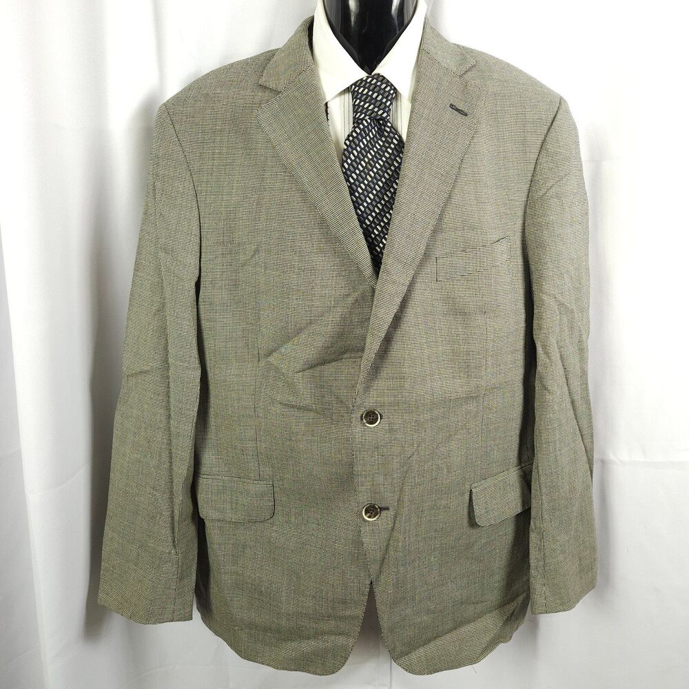 Hardwick Mens 46R Gray Worsted Wool Ventless‎ 2-Button Sports Coat Blazer